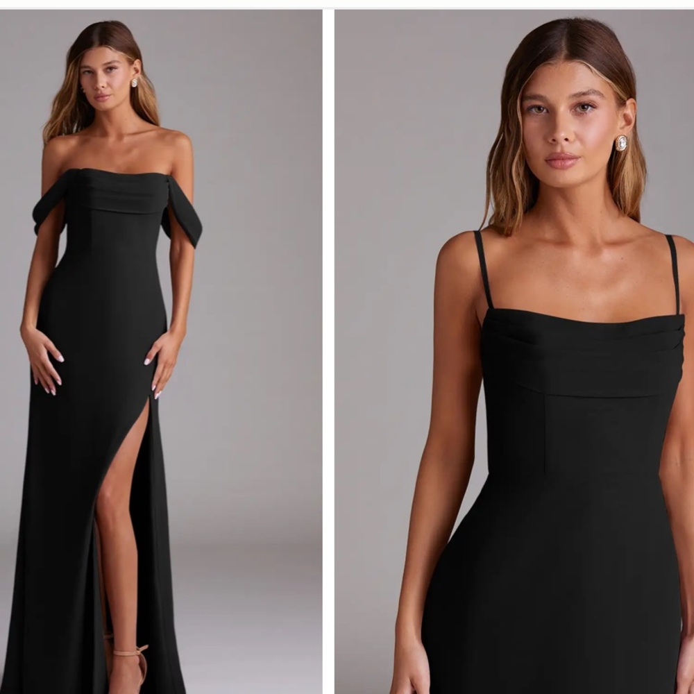 Azazie Strapless Black Convertible Dress